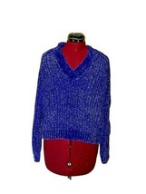 Marled Reunited Sweater Cobalt Blue Women Size XS Twist Sleeve Pullover - $45.54