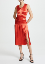 Helmut Lang Womens Maxi Dress Ruched Tank Dress Solid Red Size Us 2 I01HW611 - £100.02 GBP