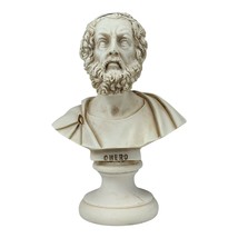 Homer Bust of 1st Epic Poet Author Cast Alabaster Grey Statue Sculpture ... - $44.04