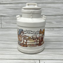 Vintage McCoy Pottery Milk Jug and Lid White 331 Happiest Time I&#39;ve Ever Had - £15.76 GBP