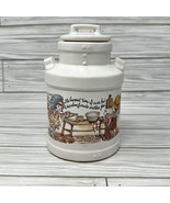 Vintage McCoy Pottery Milk Jug and Lid White 331 Happiest Time I&#39;ve Ever... - £15.54 GBP