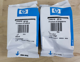 OEM HP 92 93 Ink Cartridges Black &amp; Tri-Color Genuine Factory Sealed - £9.39 GBP