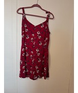 Est 1946 Red Floral Tie Shoulder Romper With Pockets  Size M - $14.50