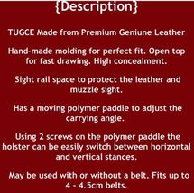 Fits Taurus GX4 9mm Micro Compact 3.06”BBL Leather Paddle Holster #1621# RH image 8