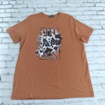 Love in Faith T Shirt Womens XL Orange Give Thanks Short Sleeve Tee Cow Print - £15.23 GBP