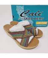 Skechers Womens Sandals Sz 9 Cali Beverlee Wedge Heel Multi Rainbow 38554 - $33.87