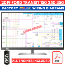 2019 Ford Transit 150 250 350 Color Electrical Wiring Diagram Manual USB - £19.94 GBP