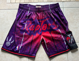 NWT Mitchell &amp; Ness Toronto Raptors Spell Out Gradient Stripe Shorts Size XXL - £36.08 GBP