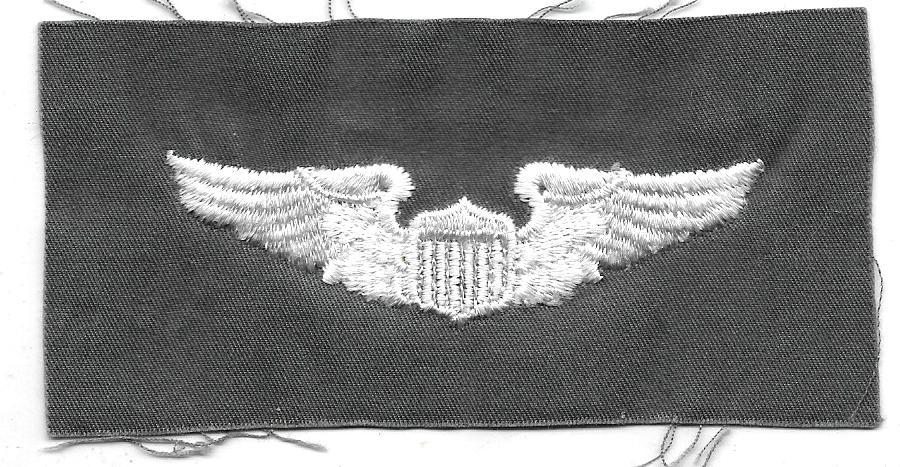 Vintage NOS USAF US Air Force Pilot Wings Cloth Patch White On OD Green - $8.00