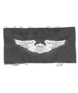 Vintage NOS USAF US Air Force Pilot Wings Cloth Patch White On OD Green - $10.86 CAD