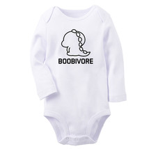 Boobivore Dinosaur Novelty Baby Bodysuits Newborn Rompers Infant Long Jumpsuits - £8.45 GBP