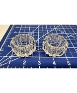 Cut Glass 2 Individual Open Salts Zipper Notch Pattern Clear Crystal 1 5... - $12.58