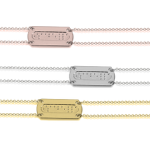 Double Chain Braille Bar Personalized Bracelet Sterling Silver 24K Gold Gp - £105.54 GBP