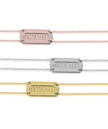 DOUBLE CHAIN BRAILLE BAR PERSONALIZED BRACELET STERLING SILVER 24K GOLD GP - £103.01 GBP