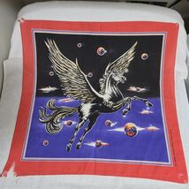 VTG 1980s Pegasus Flying Winged Horse in Space 22x21 Bandana Made in USA - $266.51 MXN