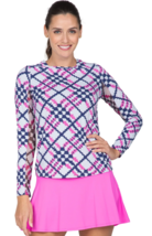 Nwt Ibkul Sonika Hot Pink Navy Long Sleeve Crew Golf Shirt S M L Xl &amp; Xxl - £41.12 GBP