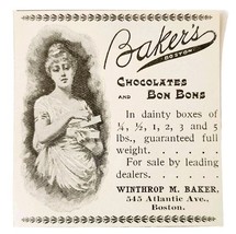 Baker&#39;s Boston Chocolate 1897 Advertisement Victorian Bon Bons Dessert A... - $368.02 MXN