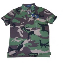 Polo Ralph Lauren 2 Button Slim Fit Camo Polo Shirt Brown Black Green Small - $54.44