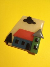 HOUSE PIN by Lucinda - one of a kind - Maine artist - with black tree an... - $20.00