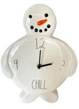 New Rae Dunn Chill Ceramic Snowman Christmas Wall Clock Decor - RARE - £22.38 GBP