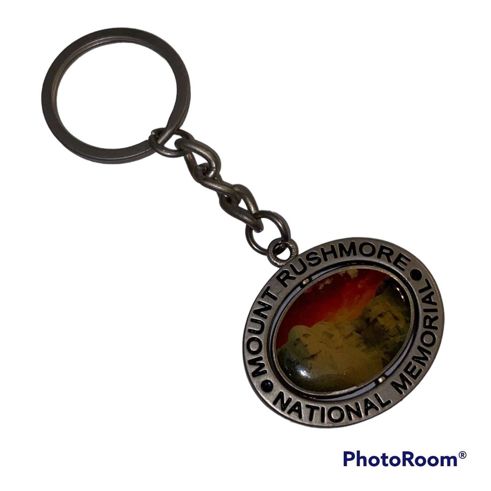 Mt Rushmore National Memorial Keychain Spinner Charm Lithography Under ...
