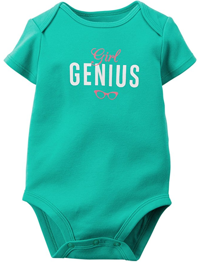 Carters Baby Girls Girl Genius Bodysuit, Green, Size NB - $8.90