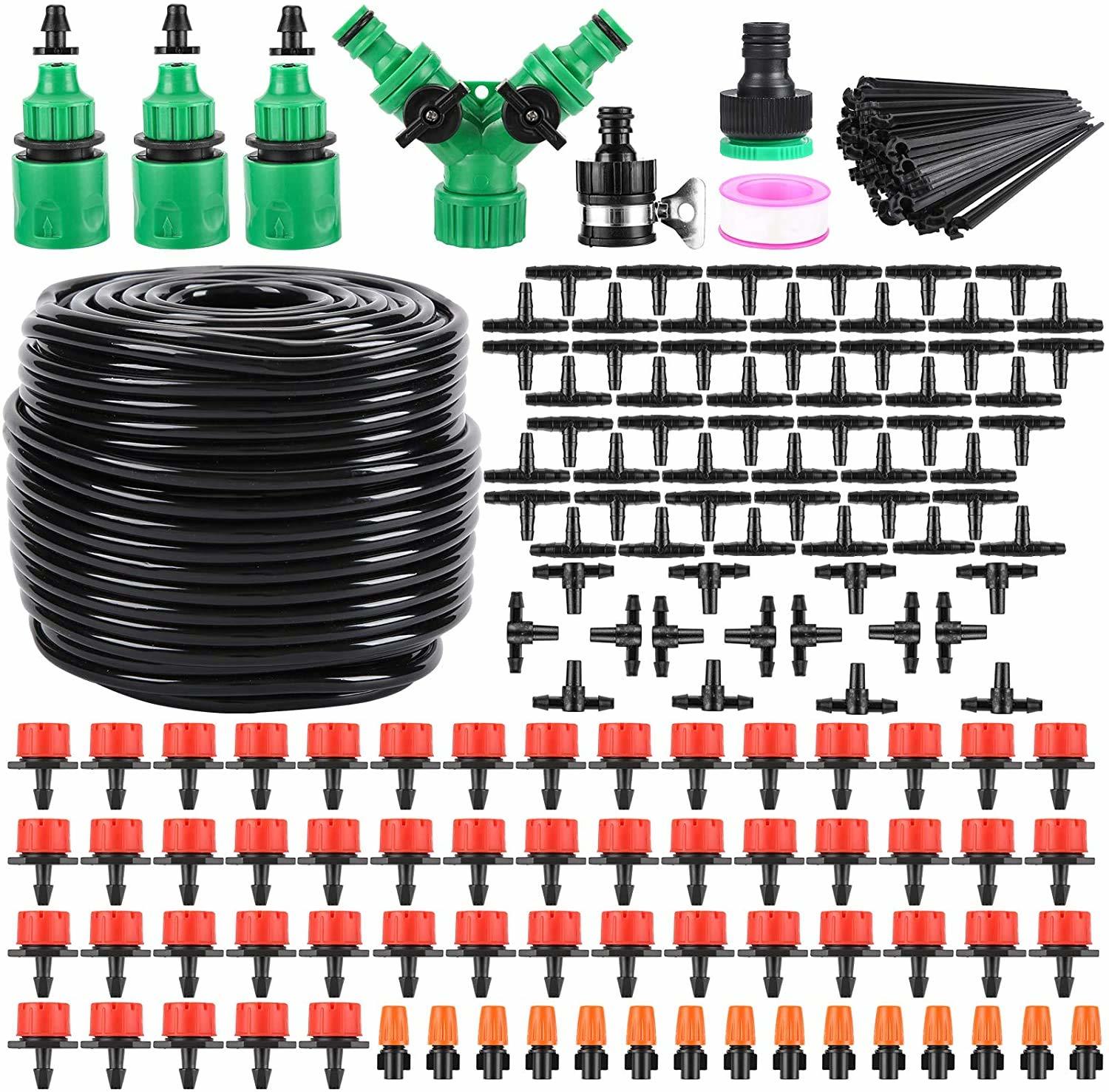 Garden Automatic Irrigation System 164Ft 200 Pack Drip Irrigation Kit 1/... - $35.99