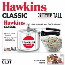 Hawkins Classic Aluminum Pressure Cooker 3-Litre TALL CL3T - £66.56 GBP