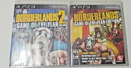 Borderlands 1 &amp; 2 Game Of The Year Edition Sony PlayStation 3 PS3 Video Game Lot - £15.75 GBP