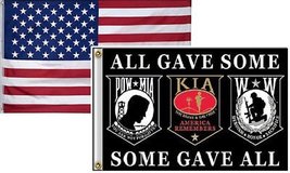 K&#39;s Novelties 3x5 Wholesale Combo USA American &amp; POW MIA Powmia All Gave Flag 3&#39; - £7.92 GBP