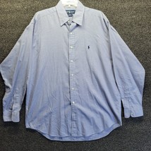 Vtg Ralph Lauren Shirt Mens Sz Large Blue Blake Plaid Button-Down Dress Shirt - £17.48 GBP