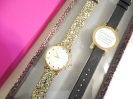 I.N.C. Women&#39;s Glitter Faux Leather Strap Watch 36mm Interchangeable Strap Set - £18.82 GBP