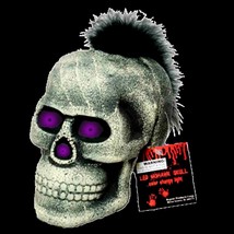 6in Gothic Color Change Led Light Skull Feather Mohawk Halloween Prop Decoration - £5.30 GBP