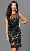 NEW Scarlett Black/Silver Velvet Illusion Dress Size 6/8 - £25.52 GBP