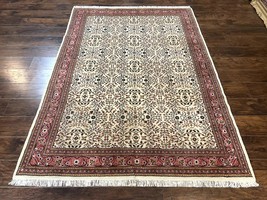 Turkish Rug 6x8 Kayseri Carpet Handmade Vintage Wool Cream Multicolor Al... - £1,874.54 GBP
