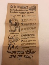 1942 Get in the scrap WW2 Advertising Check List historic paper - £14.85 GBP