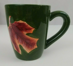 Oneida Green Coffee Cup With Maple Leaf & Acorn Design - $8.72