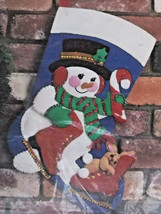 Sequins Beads Storybook Felt Stocking 9207 Snowman Ice Skates Bunny Unop... - $19.79