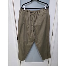 LL Bean Khaki Cotton Pants 24W Vintage Elastic Waist 100% Cotton - $608.24 MXN