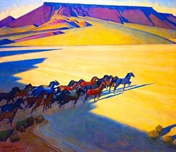 Framed canvas art print giclée  Wild Horses - £31.15 GBP+