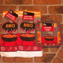 Hot Pad Pot Holder Kitchen Towel Set BBQ Grill Summer Home Collection NEW - £7.85 GBP