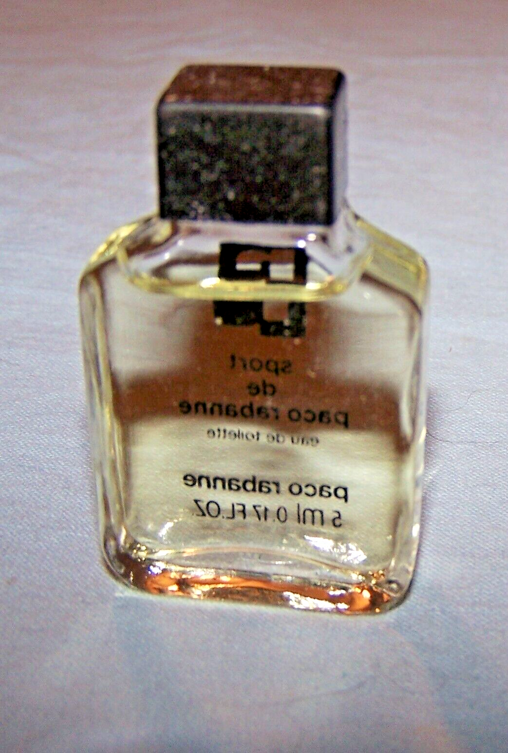 Vintage Full Miniature Sport de Paco Rabonne Glass Bottle-.17 Fl. Oz.-Lo... - $14.50