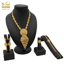 N gold plated bridal wedding nigerian jewellery sets african necklace earrings bracelet thumb200