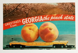 Greetings from Georgia GA Peach State Large Letter Tichnor UNP Postcard c1960s - £4.67 GBP
