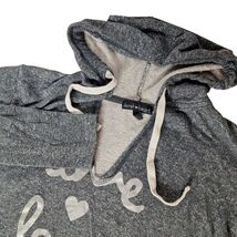 Derek Heart S Hoodie Pullover Dark Gray Silver LOVE Hearts Glitter Y2K G... - $27.95 CAD