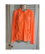Tangerine neon orange 1/2 zip hoodie thumb holes kangaroo pocket L Excel... - $19.32 CAD