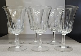 Regency by Cristal D&#39;Arques-Durand Cut Crystal Wine Glasses 5-3/4&quot; Set of 6 Fran - £27.89 GBP