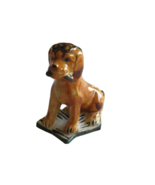 Dog Figurine Glasses Head Newspaper Mouth Sitting 3.75&quot; Pioneer MDSE Jap... - £11.81 GBP