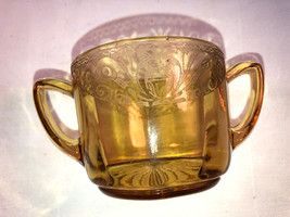 Vintage Elegant Amber Glass Sugar Bowl Mint - £11.98 GBP