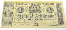 $1 Dollar Bill Arkansas Treasury Warrant State of Arkansas 1862 Reproduc... - £27.76 GBP